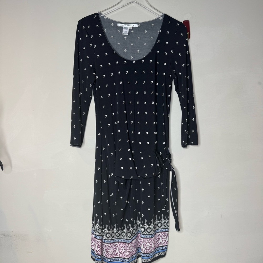 Max studio Black Patterned Dress size large